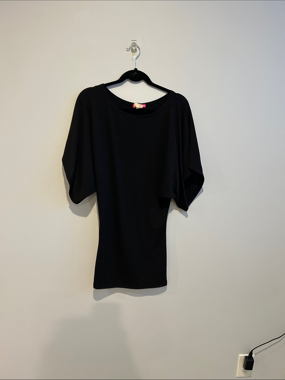 Body Central Black Asymmetrical Dolman Sleeve Dress